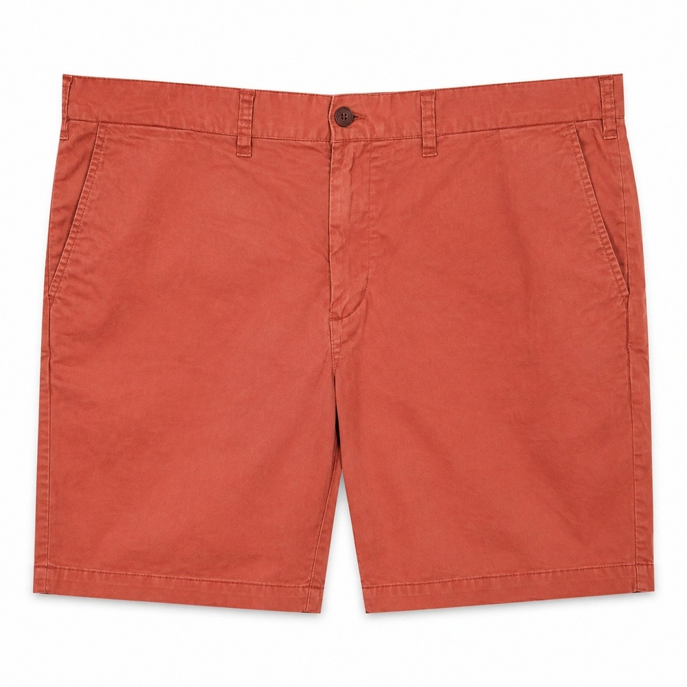 Tommy Hilfiger Men Khaki Red Chino Shorts Size 42 Pocket Stretch Comfort N1